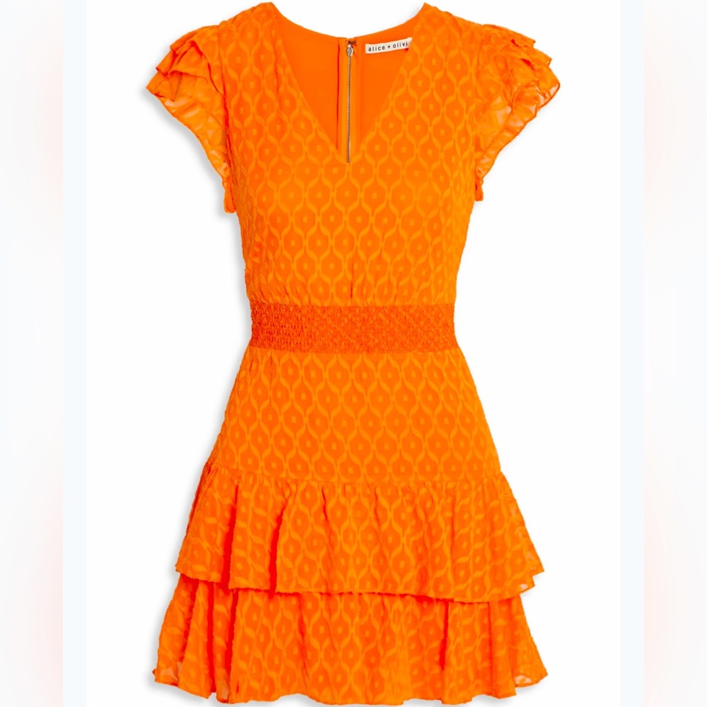 Alice + Olivia 6 size orange dress